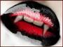 vampire with red lip stick