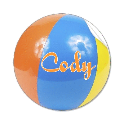 BEACH BALL WITH THE NAME CODY
