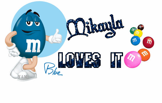 Mikayla loves it-m&m-blue