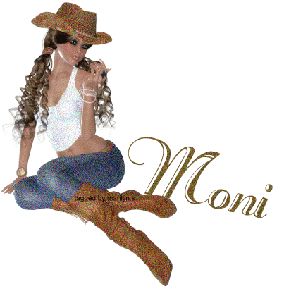 NAME MONI/COWGIRL (in Glitter Text)
