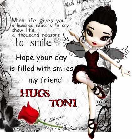 Smile hugs Toni