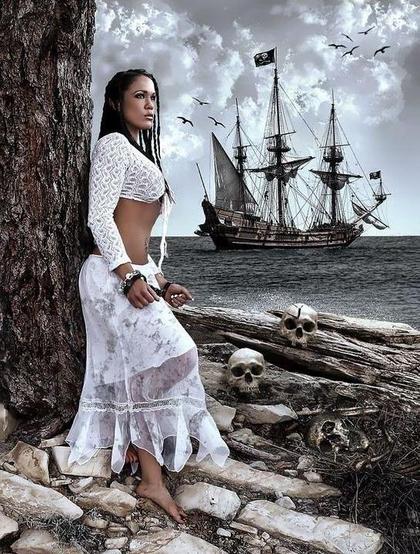 Pirate girl in shackles