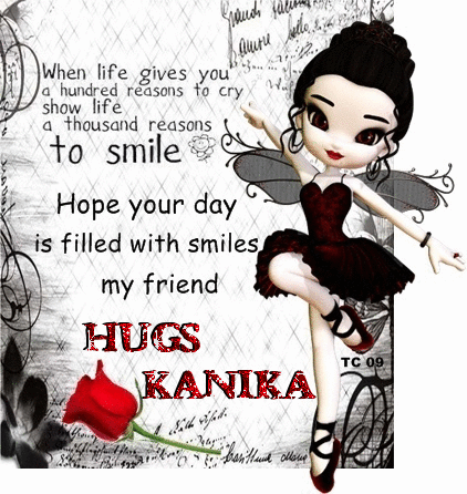 Smiles hugs Kanika