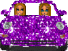 Dolls in glitter car
