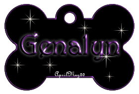purple dog bone tag stars genalyn