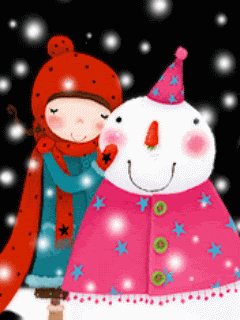 cute girl in snow