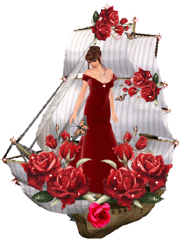 Red Lady in Boat