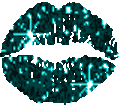 Turquoise Glitter Lips.