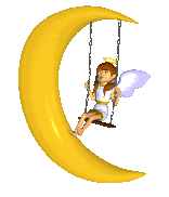 angel swinging on the moon