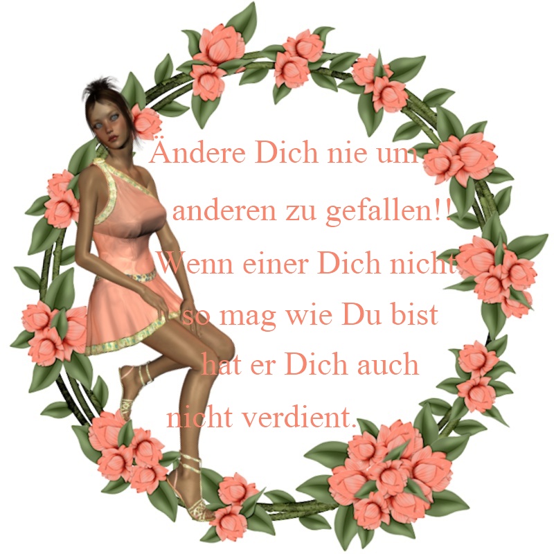 Woman sits in the flower wreath