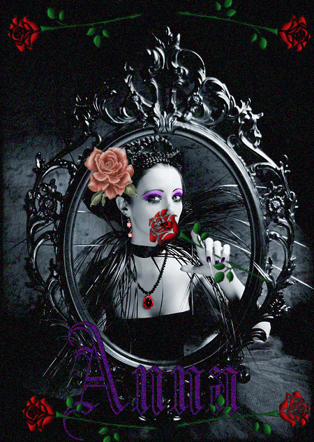 Gothic Girl with Rose -- For Anaterium