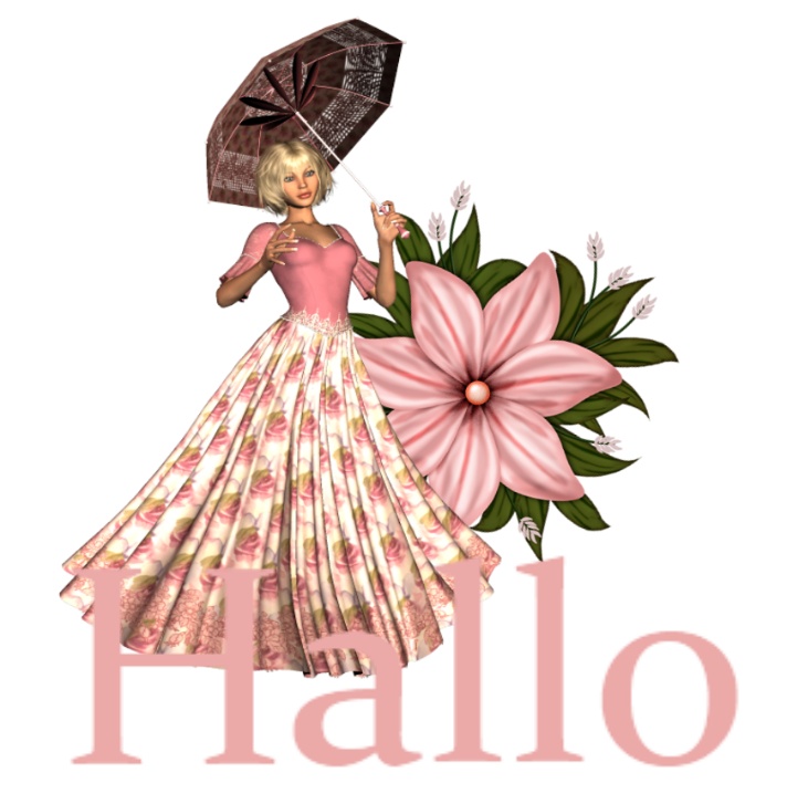Woman stands on flower