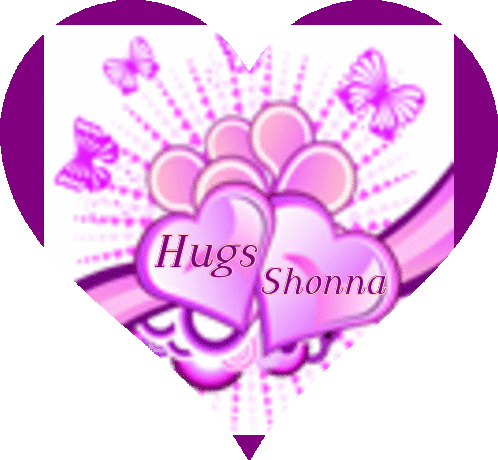 Purple Hearts & Butterflies - Hugs - Shonna