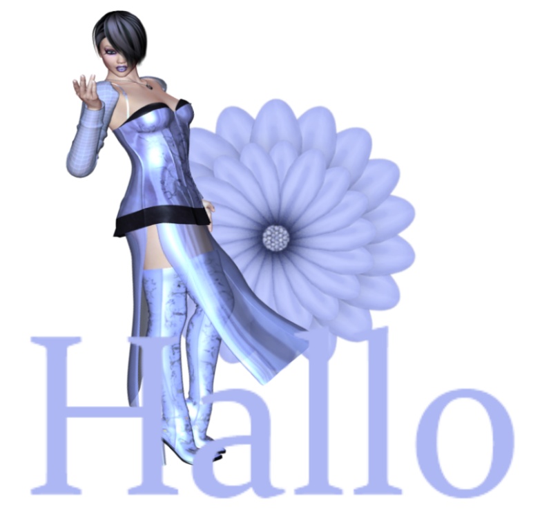 Woman stands on flower