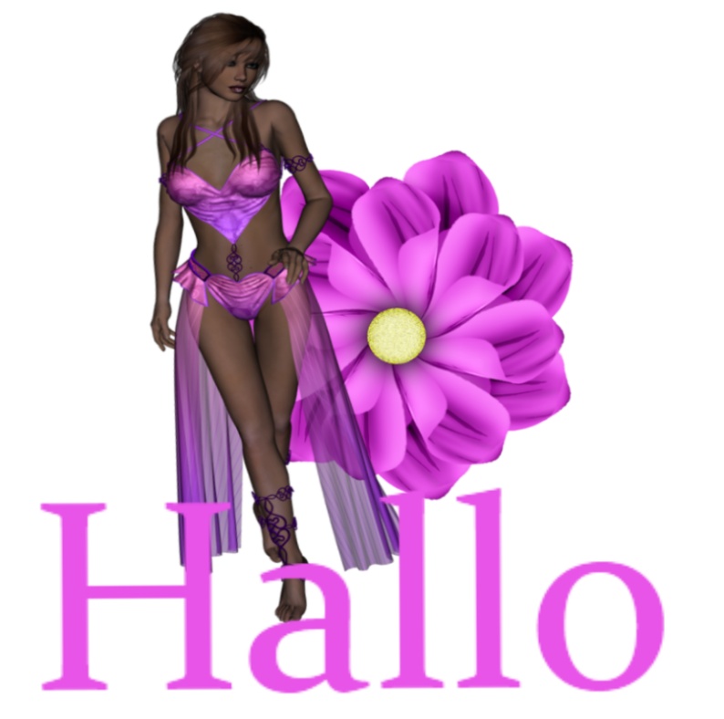 Woman stands on flower