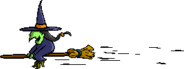 witch riding a broom