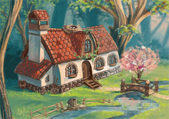 Small house at the river