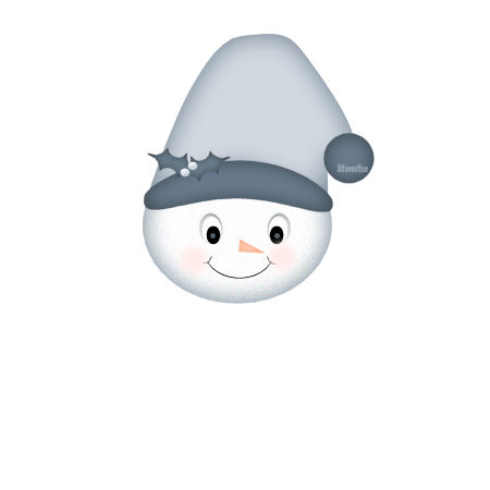 Ice Blue Snowman Face