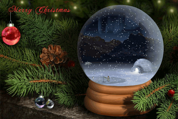 Christmas Snow Globe Scene