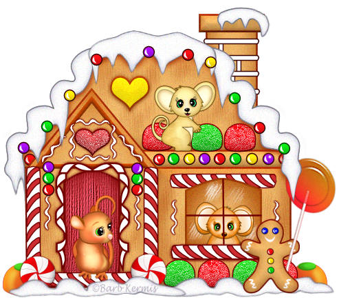 mice gingerbread house
