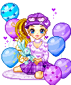Blonde Girl With Purple clothing