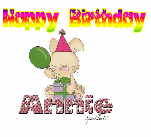 Birthday Bunny with birthstone text - Annie