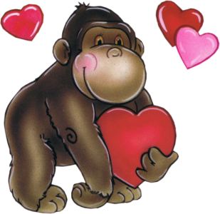 monkey with hearts