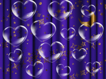 blue night love heart curtain background
