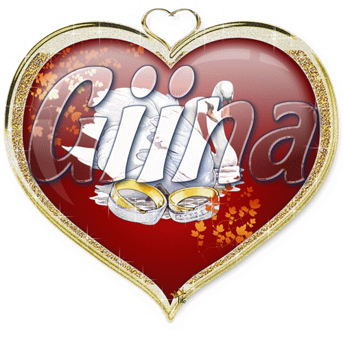 red gold heart love swan Giina