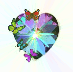 RAINBOW DIAMOND HEART BUTTERFLYS