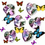 PURPLE RAINBOW BUTTERFLY HEARTS