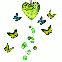 SHIMMERY GLASS HEART BUTTERFLYS