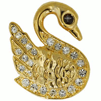 GLISTENING GOLDEN DIAMOND SWAN