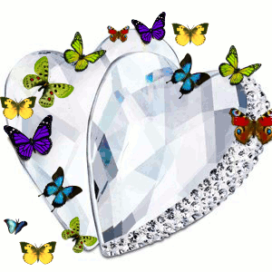 GLISTENING DIAMOND HEART BUTTERFLYS