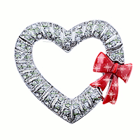 GLISTENING SHIMMERING DIAMOND HEART