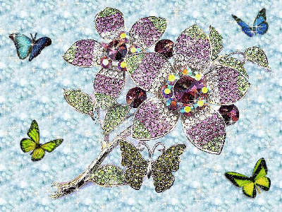 PURPLE GLISTENING FLOWERS
