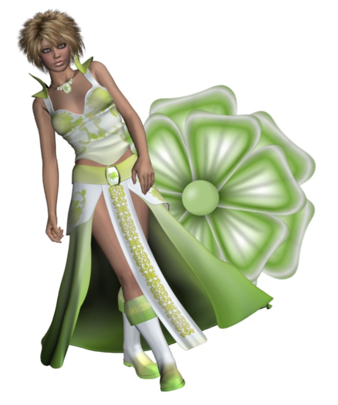 Woman stands on flowers