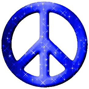 blue peace sign
