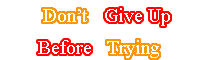 Don't Give Up Before Trying