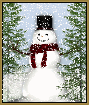 Gold framed Snowman