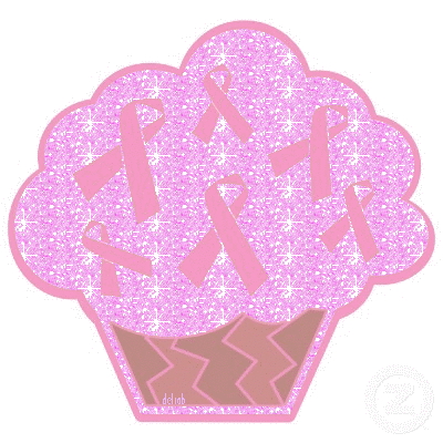 Pink ribbon cupcake