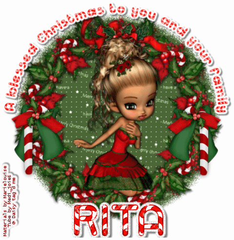 Wishing you a blessed xmas. Rita