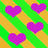 Green and Orange Heart Striped