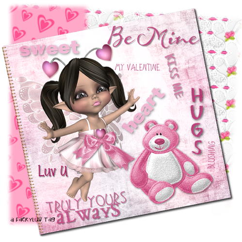Valentine girl with hearts