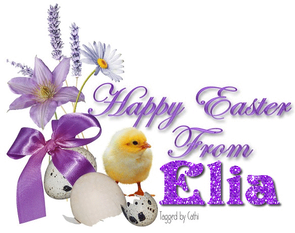Chick with purple flowers- Elia