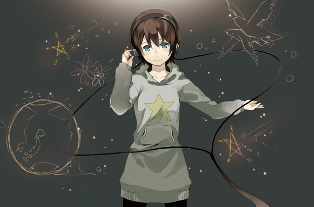 Anime Girl Loves Music