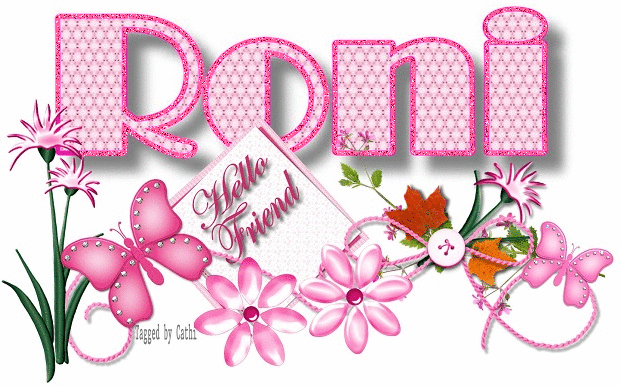 Name in pink flowers-Roni