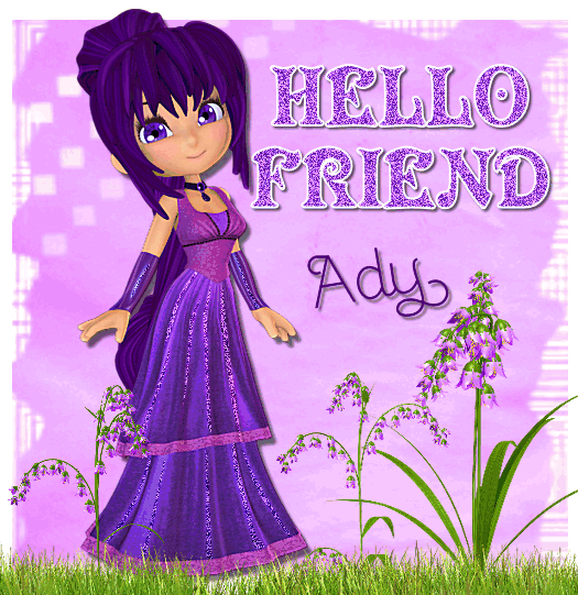 Hello friend purple girl  Ady