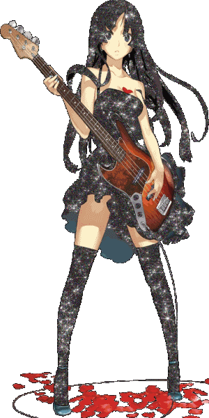 Anime Girl with Glitter Guitar