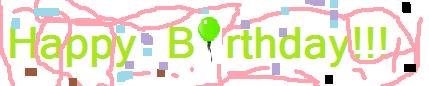Happy Birthday -  the i is the balloon!